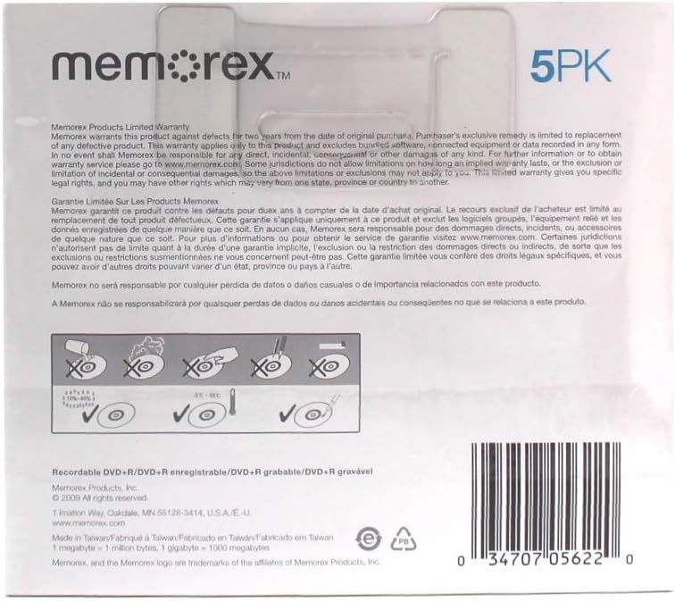 Memorex 16x 4.7GB 120min DVD+R Media 5pack - Image 3